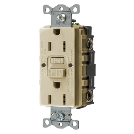 HUBBELL WIRING DEVICE-KELLEMS Ground Fault Products, Commercial Standard GFCI Receptacles, GFRST15IU GFRST15IU